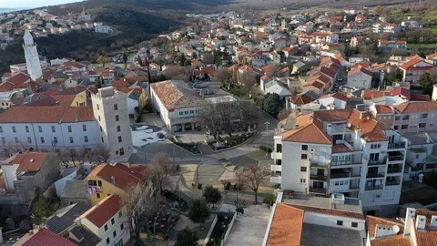 Novi Vinodolski city in Croatia on adriatic sea Stock Footage