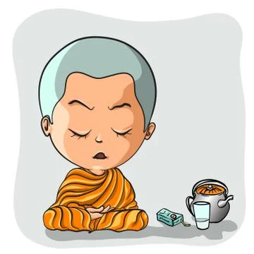 Novice sitting for concentration. Stock Illustration