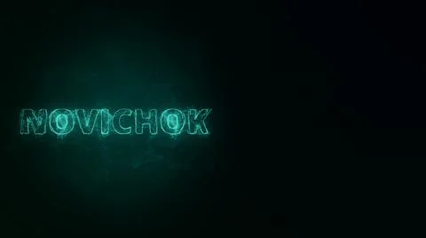 Novichok title with plexus effect. Connected lines with dots. Lines title plexus Stock Illustration