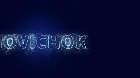 Novichok title with plexus effect. Connected lines with dots. Lines title plexus Stock Illustration