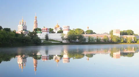 Novodevichy Convent sunrise 스톡 동영상 6090394
