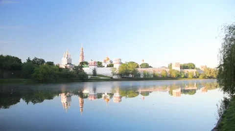 Novodevichy Convent sunrise Stock Footage