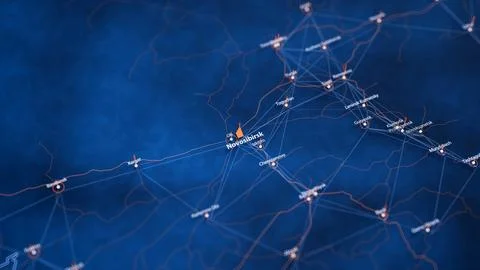 Novosibirsk map big data visualization. Futuristic map infographic of city in Illustrazione stock