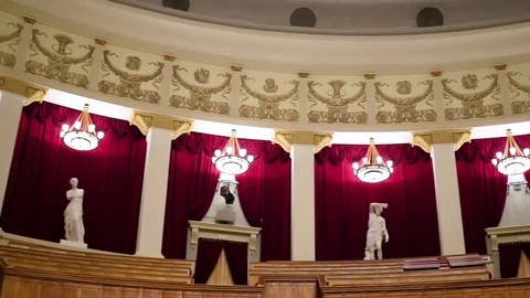NOVOSIBIRSK, RUSSIA - December 27, 2016: The interior of the theatre of opera Stock Footage