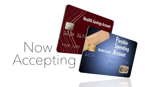 Now accepting HSA and FSA debit cards. Stock Illustration