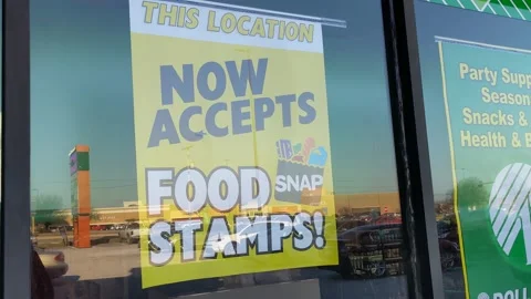 Now Accepts Food Stamps Signage Stock Footage
