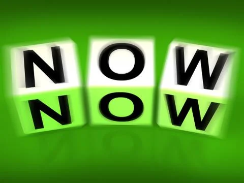 Now blocks displays current urgent or instantaneous Stock Illustration