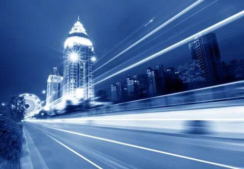 Now the city at night Stock Photos
