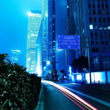 Now the city at night Stock Photos