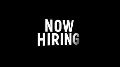 Now hiring 3D text 4k animation on white alpha channel black green screen b.. Stock Footage 313628036