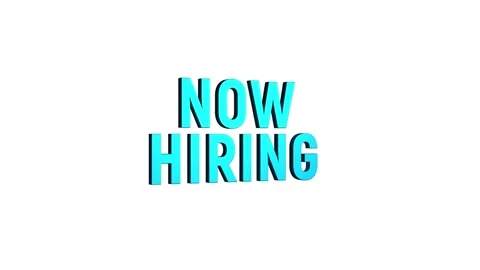 Now hiring 3D text 4k animation on white alpha channel black green screen b.. Stock Footage 313628037