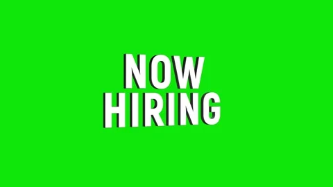 Now hiring 3D text 4k animation on white alpha channel black green screen b.. Stock Footage 313628038