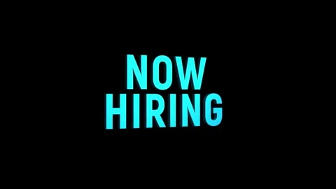 Now hiring 3D text 4k animation on white alpha channel black green screen b.. Stock Footage 313628055