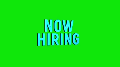 Now hiring 3D text 4k animation on white alpha channel black green screen b.. Stock Footage 313628056