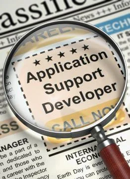 Now Hiring Application Support Developer. 3D Stock Illustration