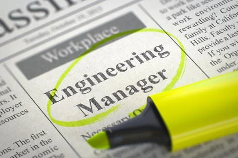 Now Hiring Engineering Manager Stockillustratie
