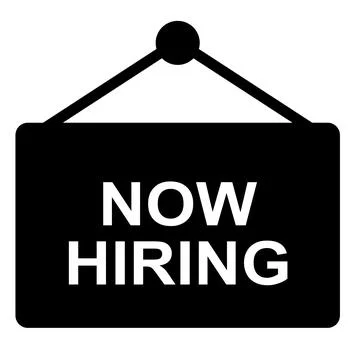 Now hiring icon on white background. flat style. now hiring sign. Stock Illustration