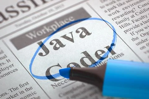 Now Hiring Java Coder Stockillustratie