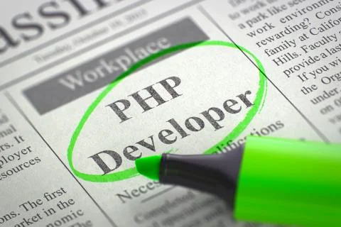 Now Hiring PHP Developer Stock Illustration