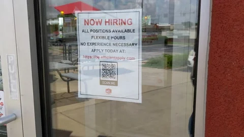 Now Hiring Signage Stock Footage
