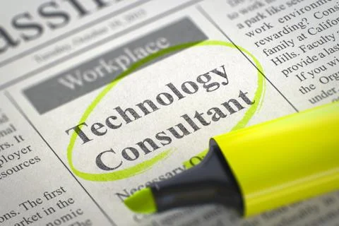Now Hiring Technology Consultant Stockillustratie