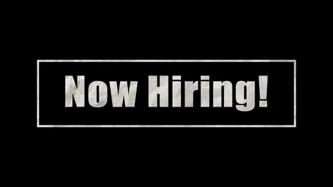 Now Hiring text animating in and out with Paper Texture Stock Footage 113562260