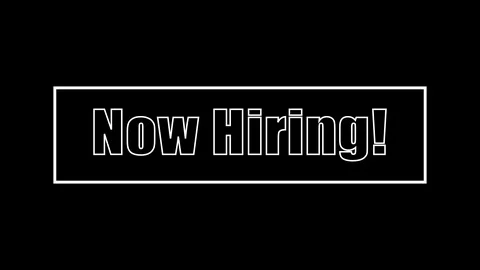 Now Hiring text animating in with no fill Pro Res 4444 with Alpha Channel Stock Footage 112340817