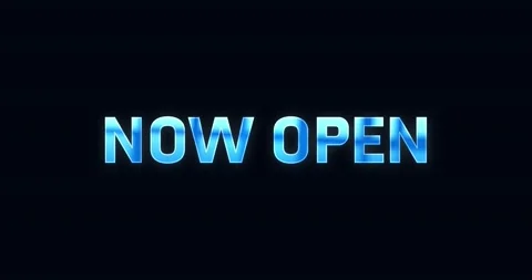 Now open. Electric lightning word. Text Animation Stock Footage 138342395