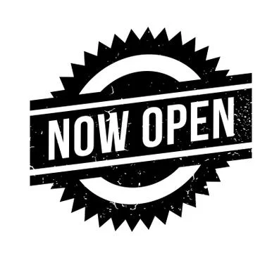 Now Open rubber stamp Stock Illustration