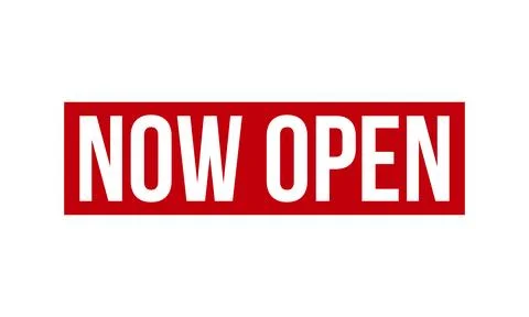 Now Open Rubber Stamp. Red Now Open Rubber Grunge Stamp Seal Vector Illustr.. Stock Illustration