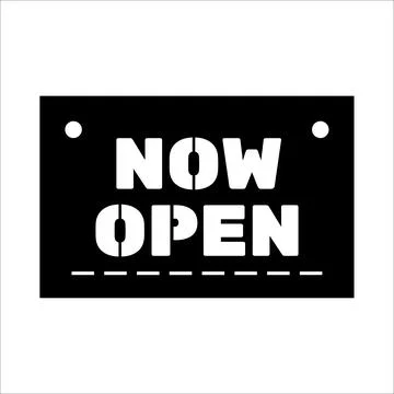 Now open sign vector design for cnc router and lasercutting Stock Illustration