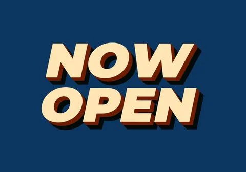 Now open. Text effect in 3D style with good colors Stock Illustration