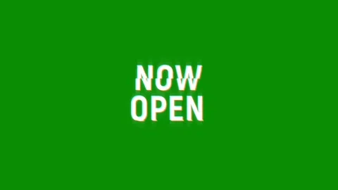 Now open text notification glitch effect animation on black background Vidéo 313439193