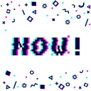 Now pixel art banner Stock Illustration