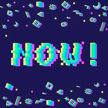 Now pixel art banner Stock Illustration
