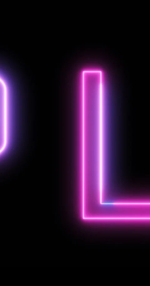 Now Playing message in neon lights passing on screen. Loop. 4K Vertical Stock Footage 331427377