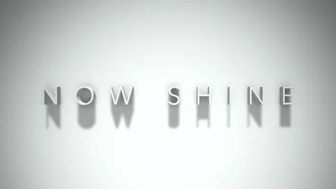 Now shine 3D title animation with shadows on a white background Stock Footage 297569943