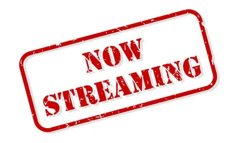 Now Streaming Rubber Stamp Vector Now streaming red rubber stamp vector is... Stock Photos