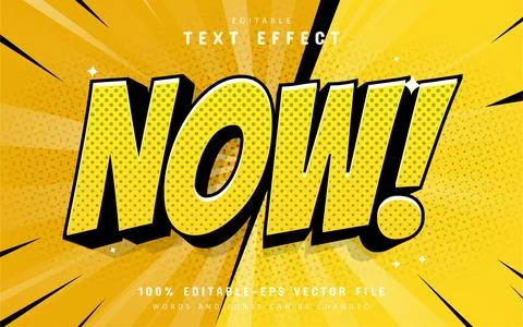Now text effect comic style Stock Illustration