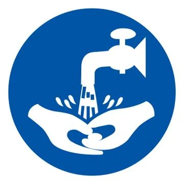 Now Wash Your Hand Please Symbol Sign,Vector Illustration, Isolated On White  Stock Illustration