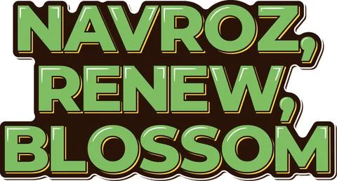 Nowruz Lettering Vector Design Stock Illustration