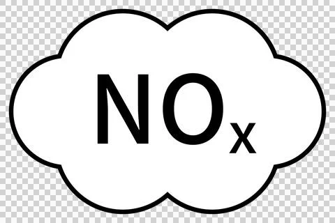 NOx (nitrogen oxides) simple icon, cloud shape Stock Illustration