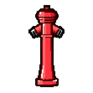 Nozzle fire hydrant pixel art vector illustration Stock Illustration