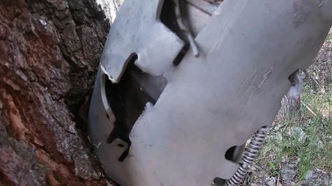 Nozzle of the GRAD multiple-launch rocket, Russian-Ukrainian war. Stock Footage 307551901