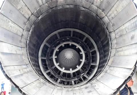 A nozzle of a jet engine with a variable thrust direction Stock Photos