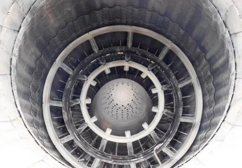A nozzle of a jet engine with a variable thrust direction Stock Photos