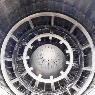 A nozzle of a jet engine with a variable thrust direction 스톡 사진