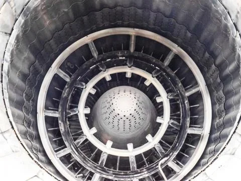 A nozzle of a jet engine with a variable thrust direction Foto stock