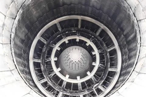 A nozzle of a jet engine with a variable thrust direction A nozzle of a je... Foto stock