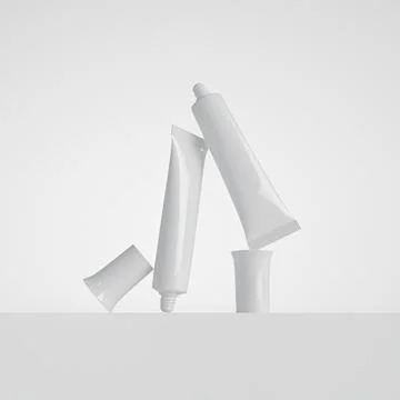 Nozzle tip tube packging mockup, white plastic soft tube with point tip Stock Illustration